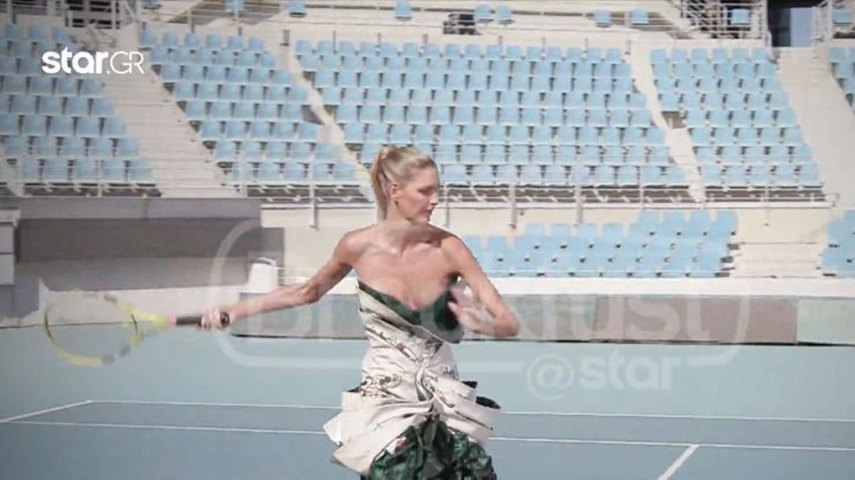GNTM 5: Την χειροκροτούσε όλο το σετ - Η Μαίρη Βιτινάρος έπαιζε τένις με ψηλά τακούνια